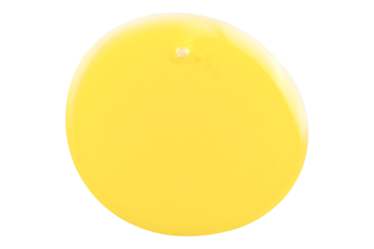 Yellow drop of cosmetic liquid products isolated on transparent background.