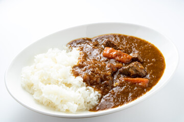 ビーフカレーライス。(白バック)
