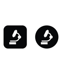 microscope button icon, vector best flat icon.