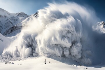 Avalanche in the mountain