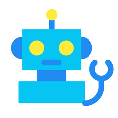 科学、ロボットを表すカラースタイルのアイコン