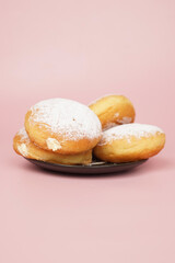 Fresh baked on pink background