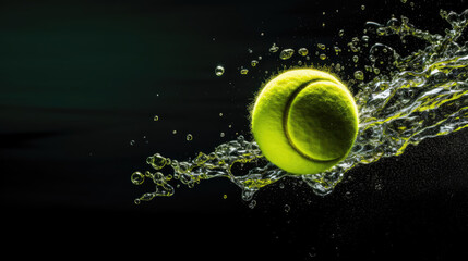 High-speed tennis ball vivid court