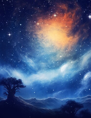 Galaxy nebula in the sky
