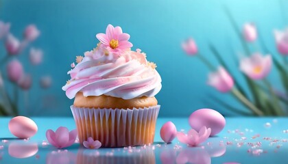 Spring themed cupcake for birthday or anniversary celebrations