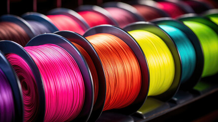 Colorful badminton string spools - obrazy, fototapety, plakaty