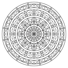 Mandala lotus hand drawn for adult coloring book