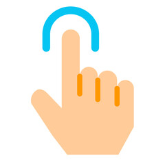 生体認証、手、指、静脈、人差し指を表すカラースタイルのアイコン