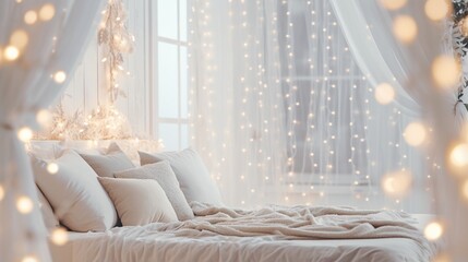 White valentine day Party Decoration in a Festive Room generated by AI tool