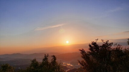 sunset over the mountains