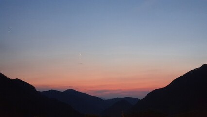 sunset over the mountains