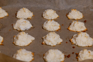 macaroon cookies on baking paper