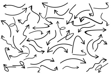 Arrow line icon, mega set abstract arrow