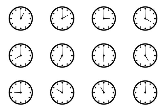 wall clock icon, mega set clock icon vector