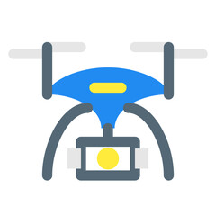 ドローン、カメラ、空撮を表すカラースタイルのアイコン