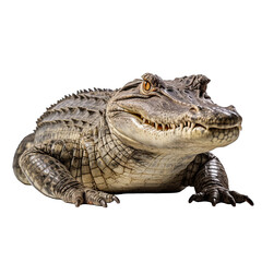 Crocodile photograph isolated on white background