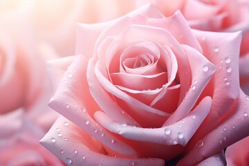 Closeup beautiful background of  pink roses.  . AI Generative