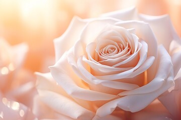 Close up of tenderness rose. Flower background in soft color and blur style