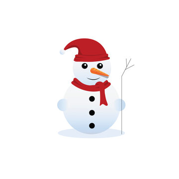 snowman picture for card,winter,background vector illustration