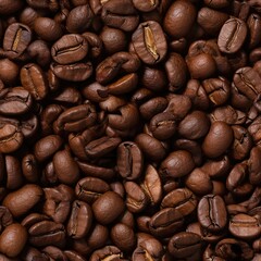 Fototapeta premium Coffee beans are shown in this photo. Generative AI.