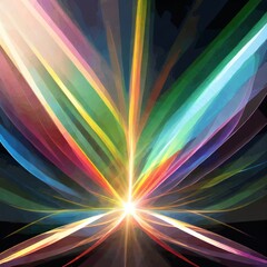 カラフルな光線、フレア、ライト。