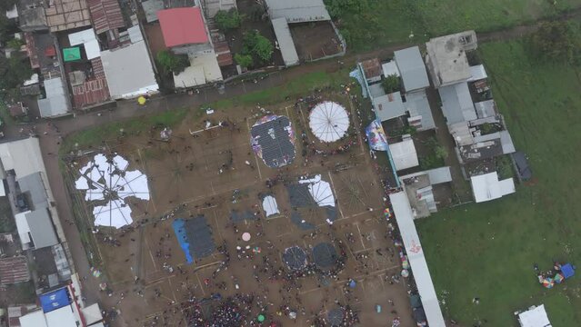 Descend to all Saint's Day 2023 in Sumpango, aerial