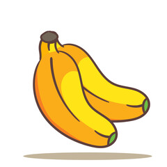Bunch banana cartoon vector illustration. Fruit and food concept design Flat style. isolated white background. Clip art icon design.