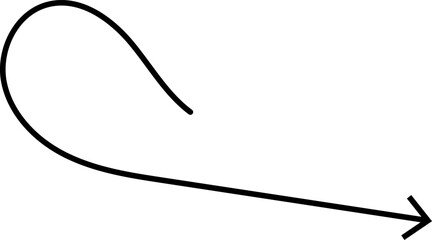 Black hand drawn arrows on white background. Curve arrow icon. Arrow, cursor icon. Collection of vector pointers. Back, Forward, Next, Previous sign