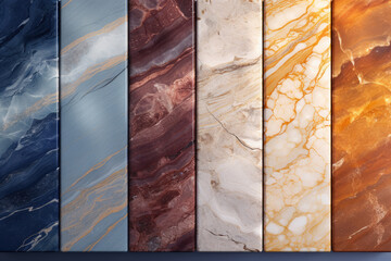 Set of colored marble samples with texture for design