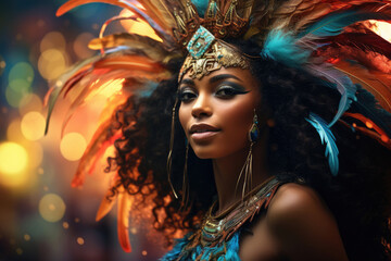 Obraz na płótnie Canvas Samba dancer at the Latin carnival