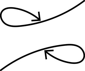 Black hand drawn arrows on white background. Curve arrow icon. Arrow, cursor icon. Collection of vector pointers. Back, Forward, Next, Previous sign