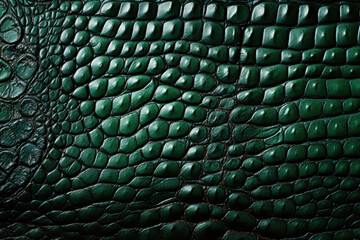 Green luxurious crocodile leather leather texture background