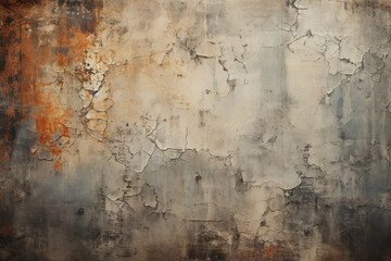 Fototapeta na wymiar Grunge background cement old wall with rusty stains. Place for text