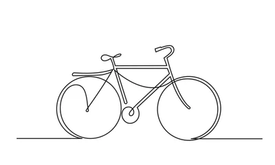 Photo sur Plexiglas Une ligne Art of bicycle.continuous line drawing of a bicycle. cycling with a Healthy lifestyle. single-line art of a classic bicycle isolated on a white background. 