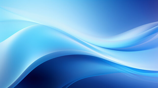 Abstract blue wavy with blurred light curved lines
