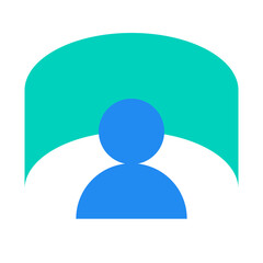 VR、スクリーン、パノラマを表すカラースタイルのアイコン