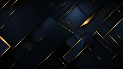 Abstract dark blue and gold geometric