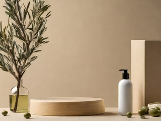 Fototapeta premium Empty podium beauty products display 