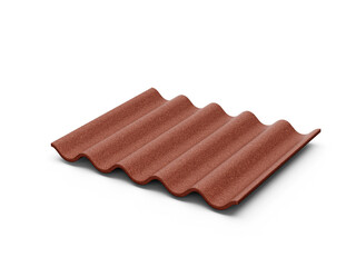3d Brown Asbestos Cement Slate For Roof Sheet On White Background 3d Illustration