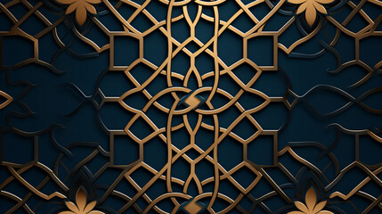 Abstract geometric Islamic decoration pattern - obrazy, fototapety, plakaty