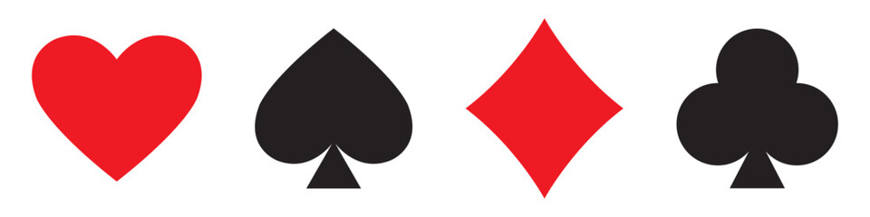 Fototapeta premium heart diamond clubs spade card shape vector design