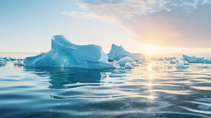 Gordijnen Icebergs melting because of the global warming, ocean © standret