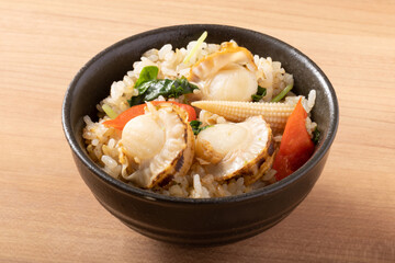 ベビーホタテのバター醤油ライス　弁当