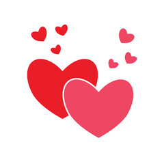 Red heart icon, love vector icon. Pink and red heart.
