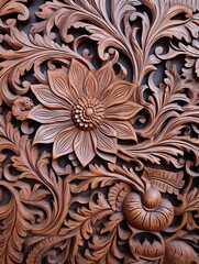 Intricate Patterns and Nature Scenes | Carved Wood Wall Art