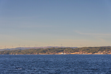 Wind power plant at Hitra, Trøndelag, Norway