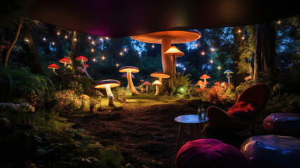 Naklejka premium Mushroom garden cinema