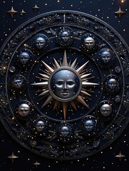 Fototapeta premium Zodiac Constellation Celestial Wall Art: Illuminate Your Nights with LED Studded Stellar Designs