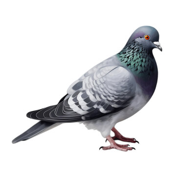 Gray dove isolated on transparent background