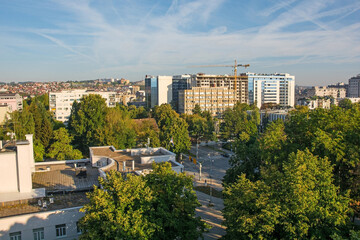 A rooftop panoramic view over Banja Luka, the capital city of the Republika Srpska section of...